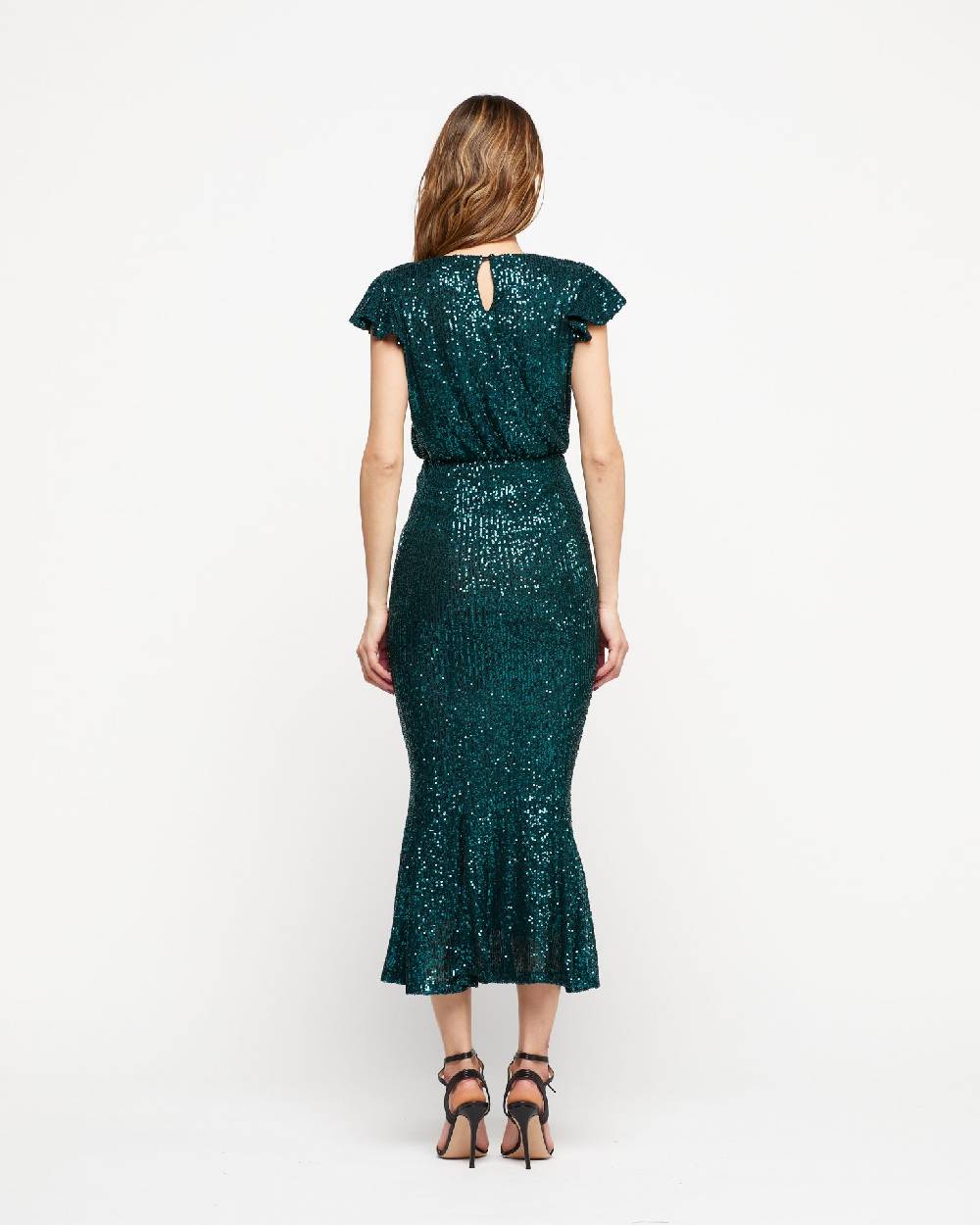 Le Twins Abito Sabrina – Paillettes Verde Affare Del Giorno