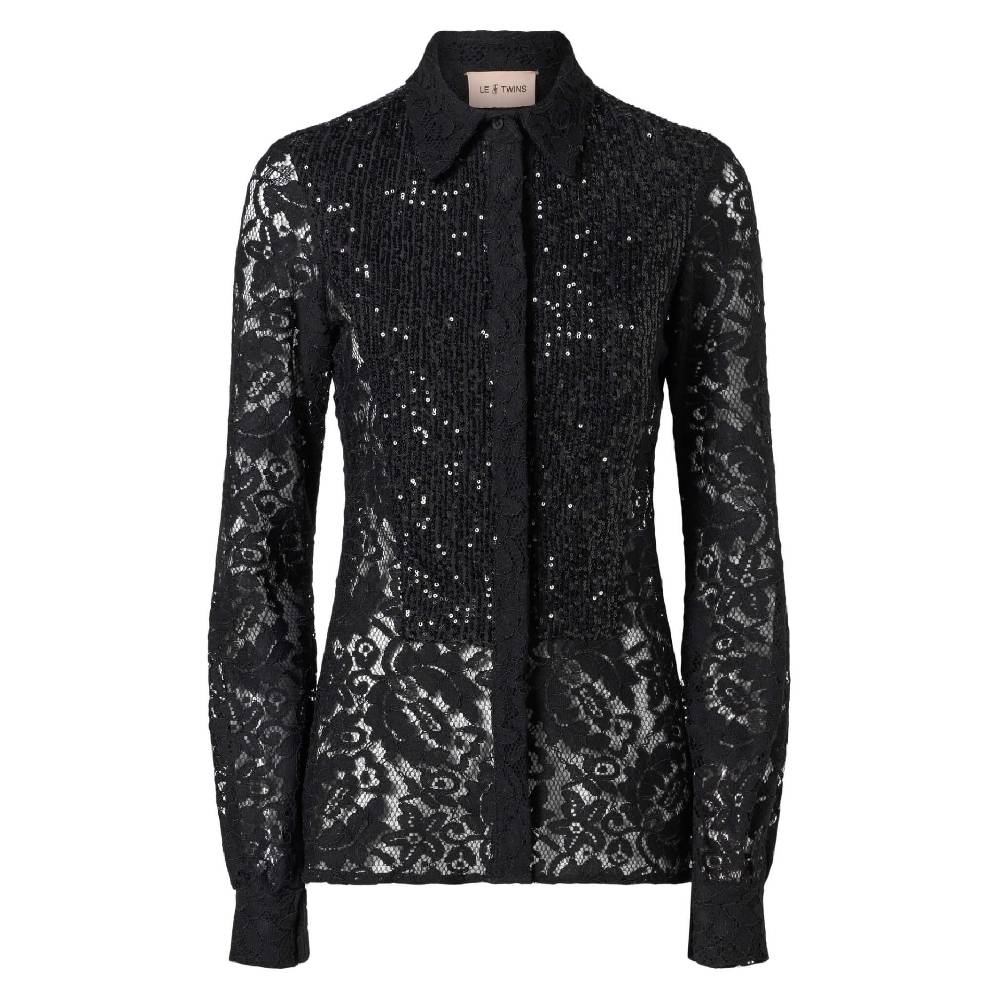 Le Twins Marsala Pizzo e Paillettes Nero Promozione