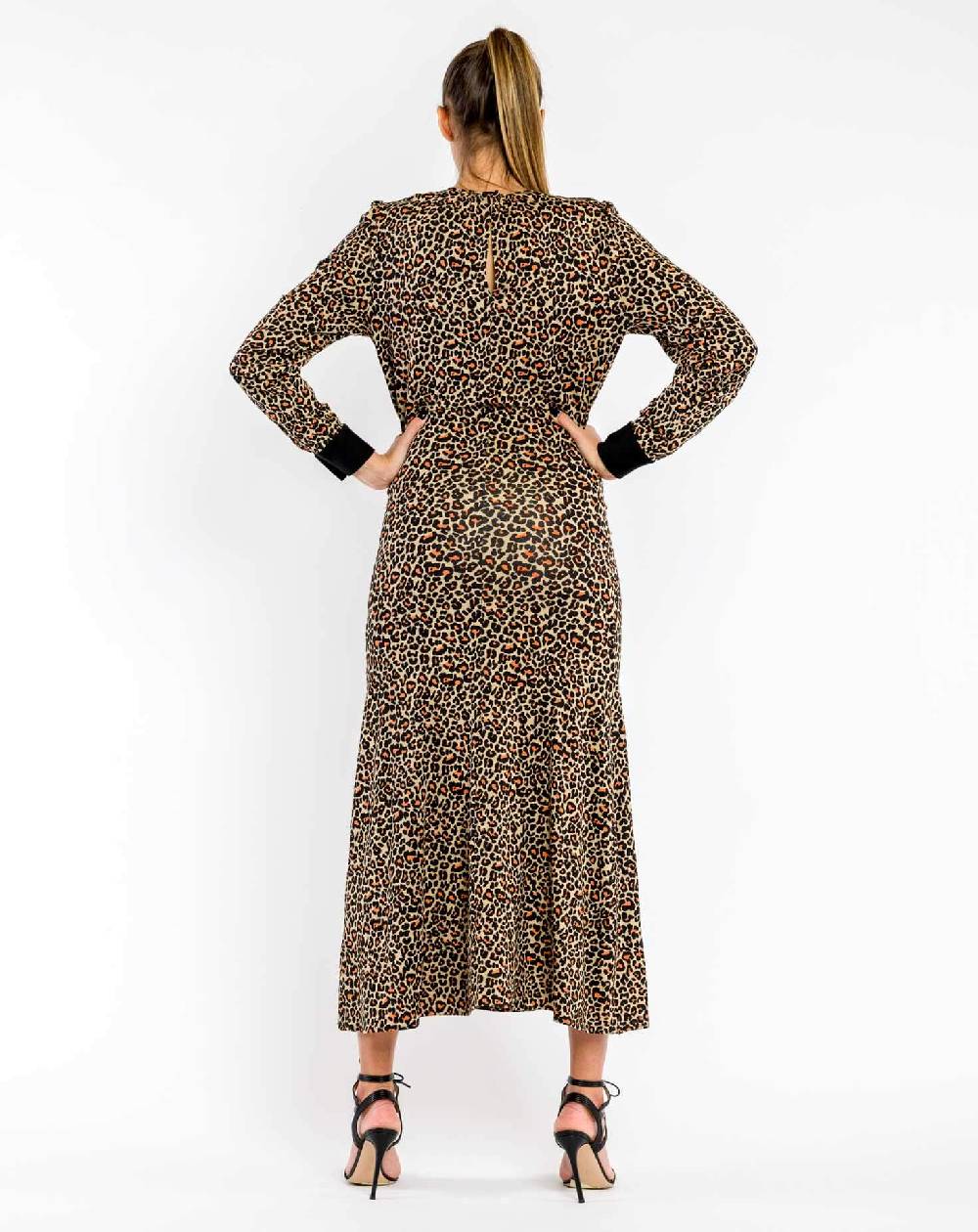 Le Twins Abito Rosio Animalier Arancio Vendite Flash
