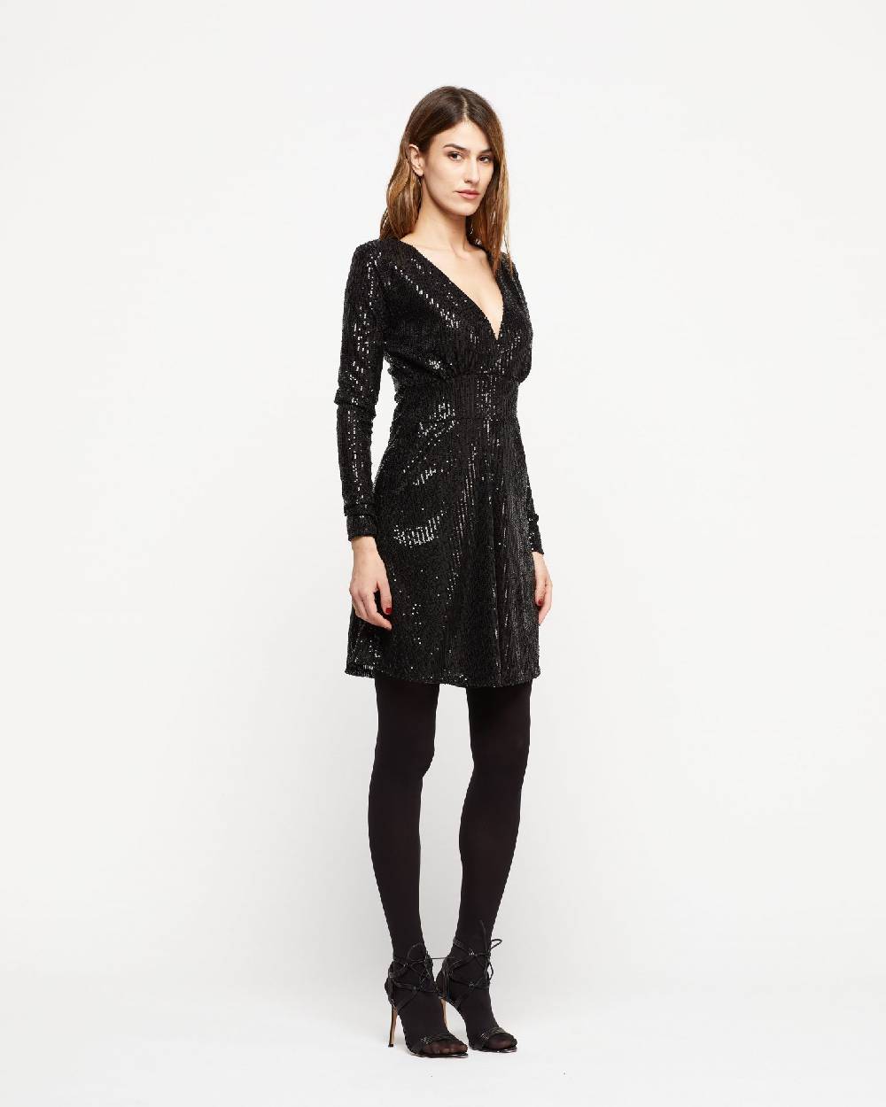 Le Twins Abito Vany – Paillettes Nero Offerta