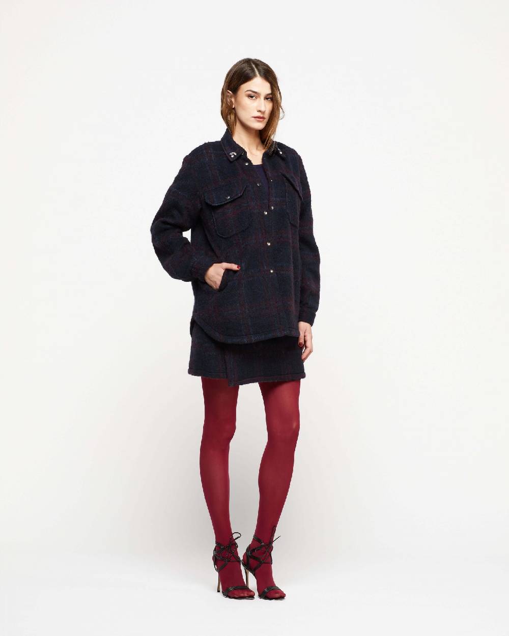 Le Twins Camicia Daniela – Blu Riga Bordeaux Outlet