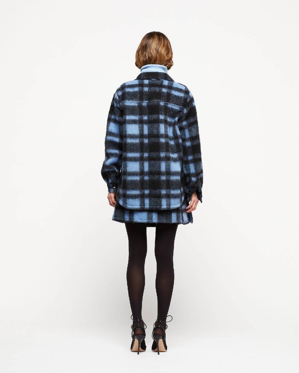 Le Twins Camicia Daniela – Quadri Celeste e Nero Saldi
