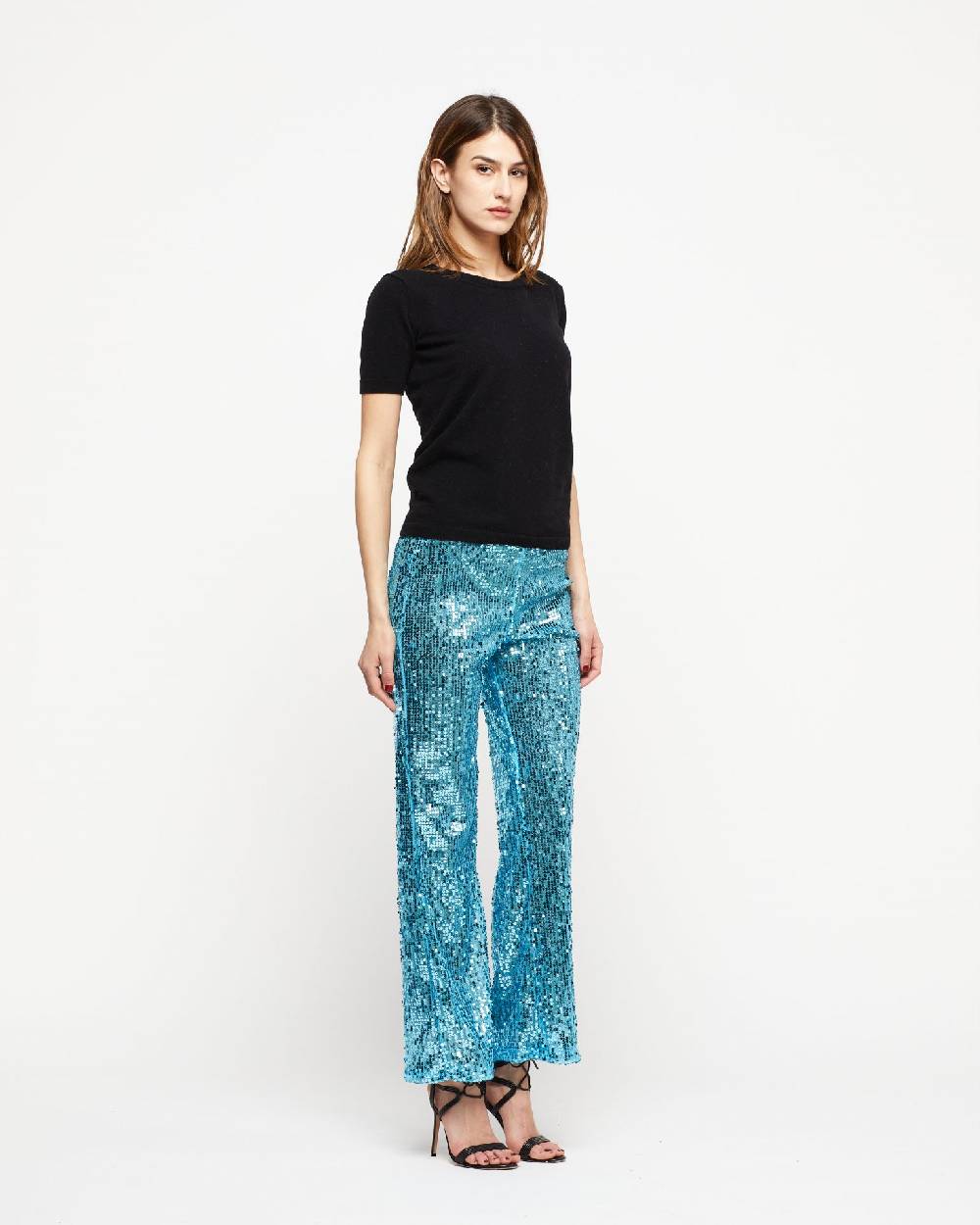 Le Twins Pantalone Raffy – Paillettes Celeste Economico