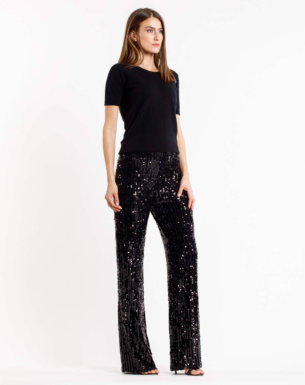 Le Twins Pantalone Raffy – Paillettes Nero Online
