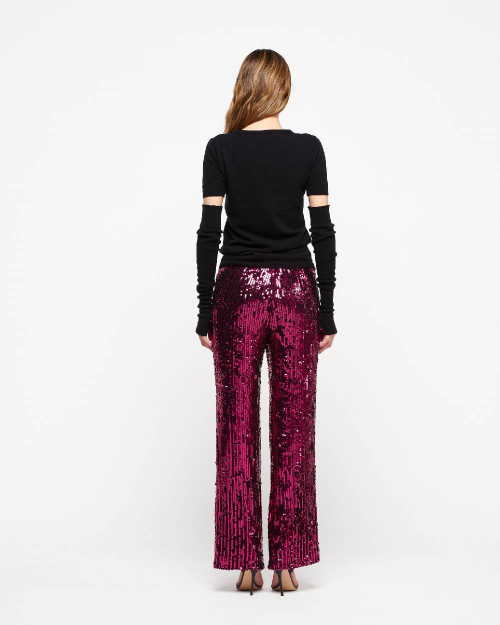 Le Twins Pantalone Raffy- Paillettes Fucsia Outlet
