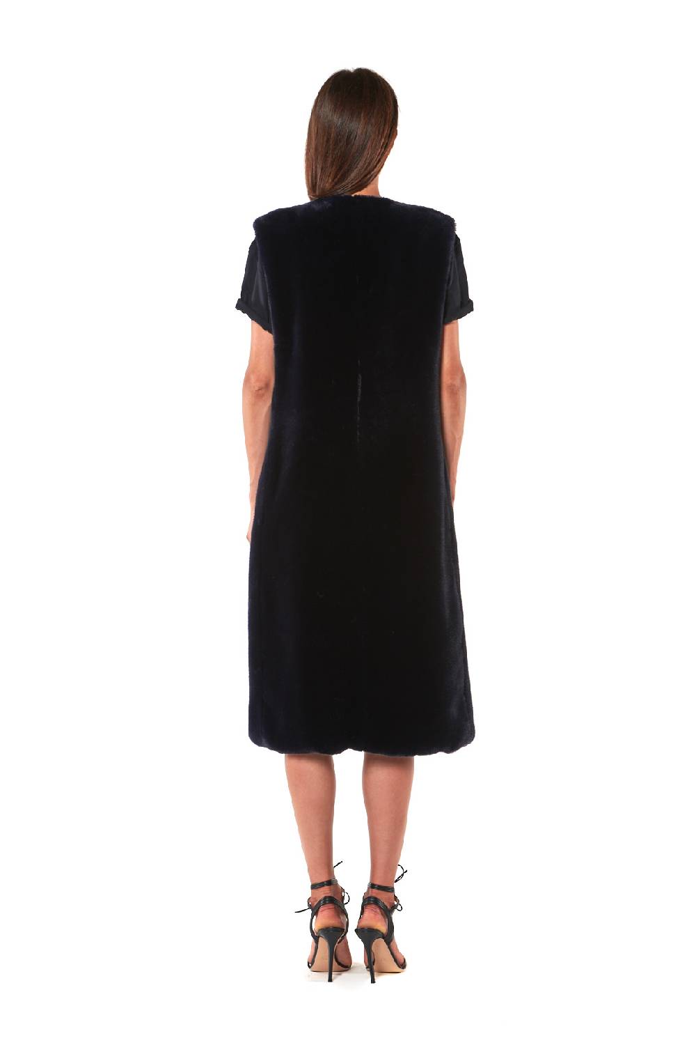 Le Twins GILET ECOPELLICCIA DOPPIO PETTO LUNGO In Linea
