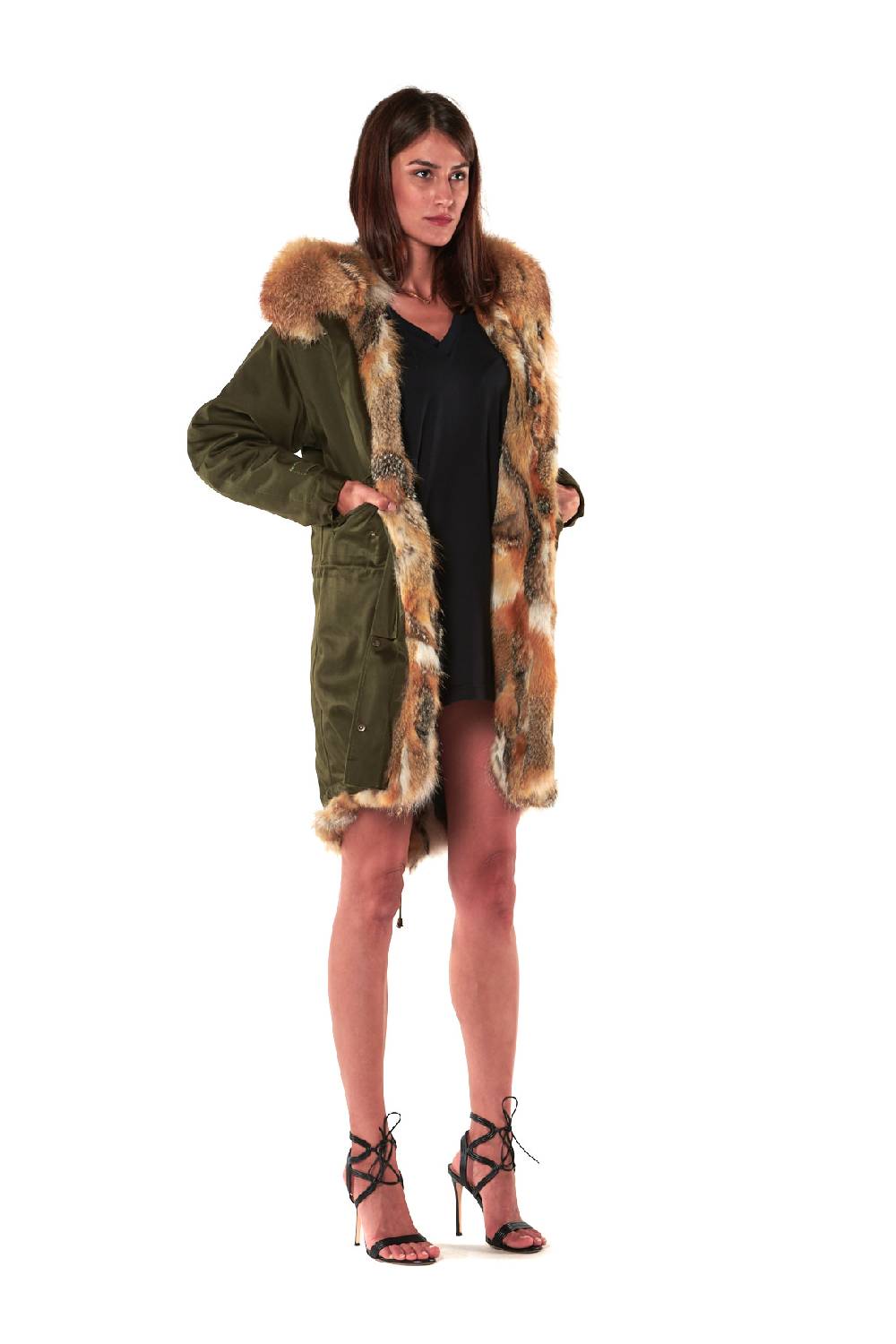 Le Twins PARKA CORTINA VERDE Nuovo
