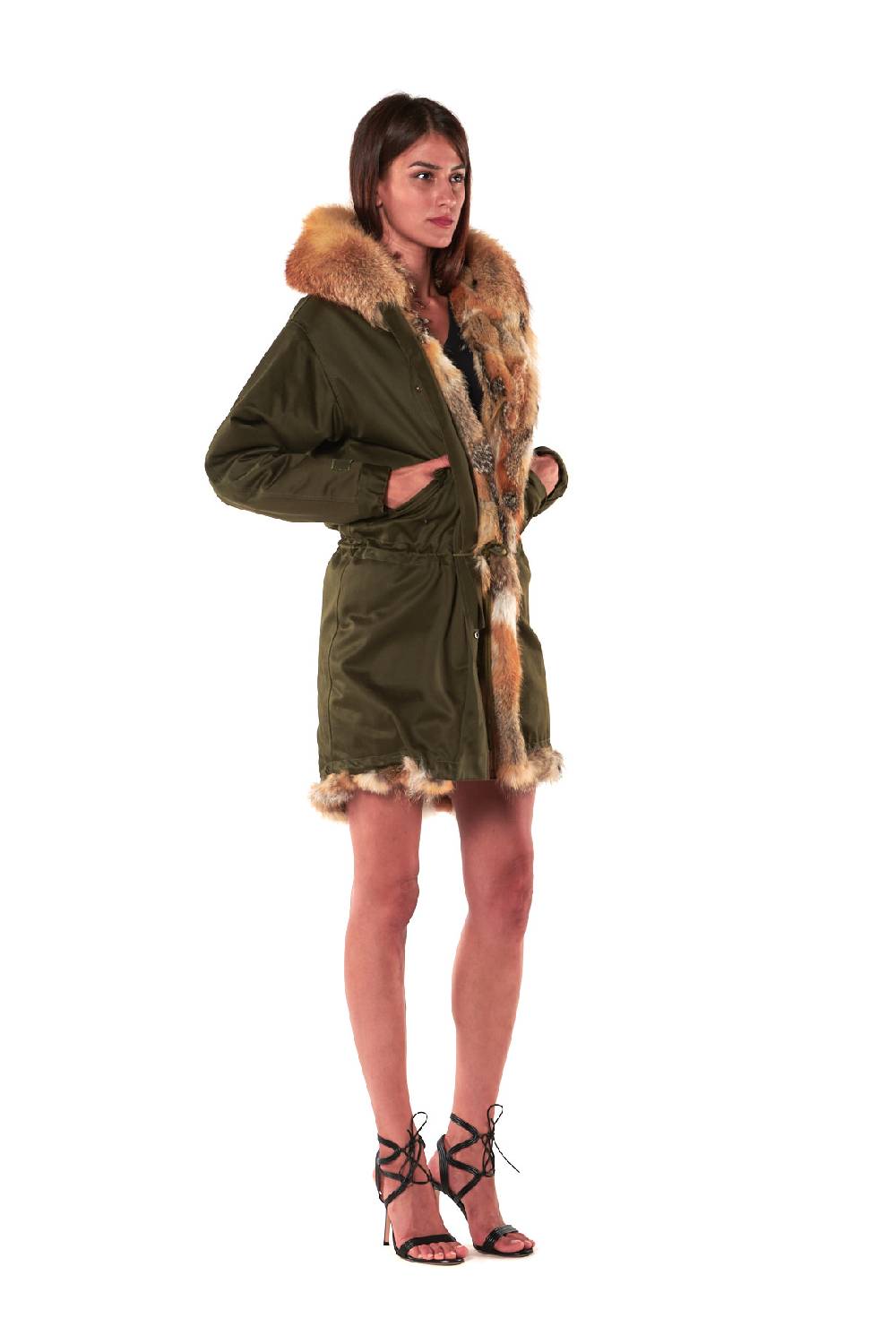 Le Twins PARKA CORTINA VERDE Nuovo