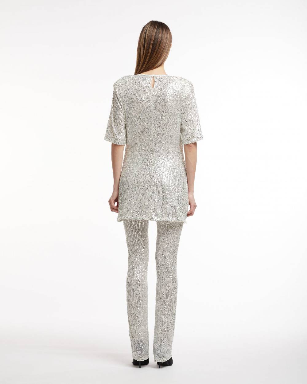 Le Twins Abito Clara – Paillettes Argento Promozione