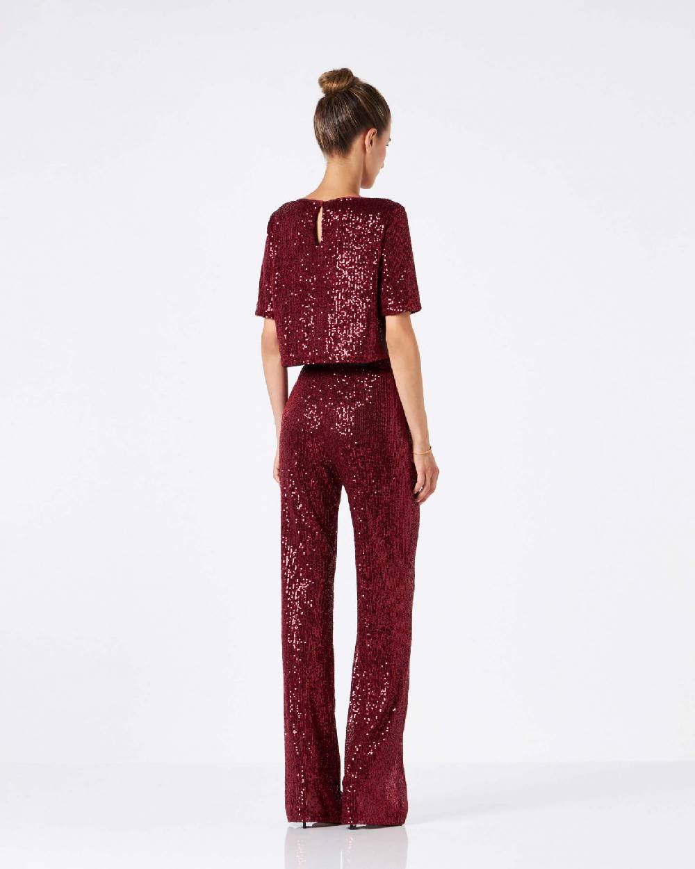 Le Twins Pantalone Raffaella – Paillettes Bordeaux Flash Sale