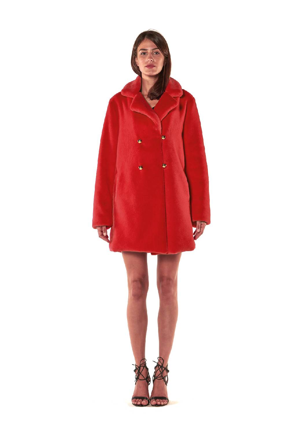 Le Twins Ecopelliccia Greta – Rosso Saldi Di Fabbrica