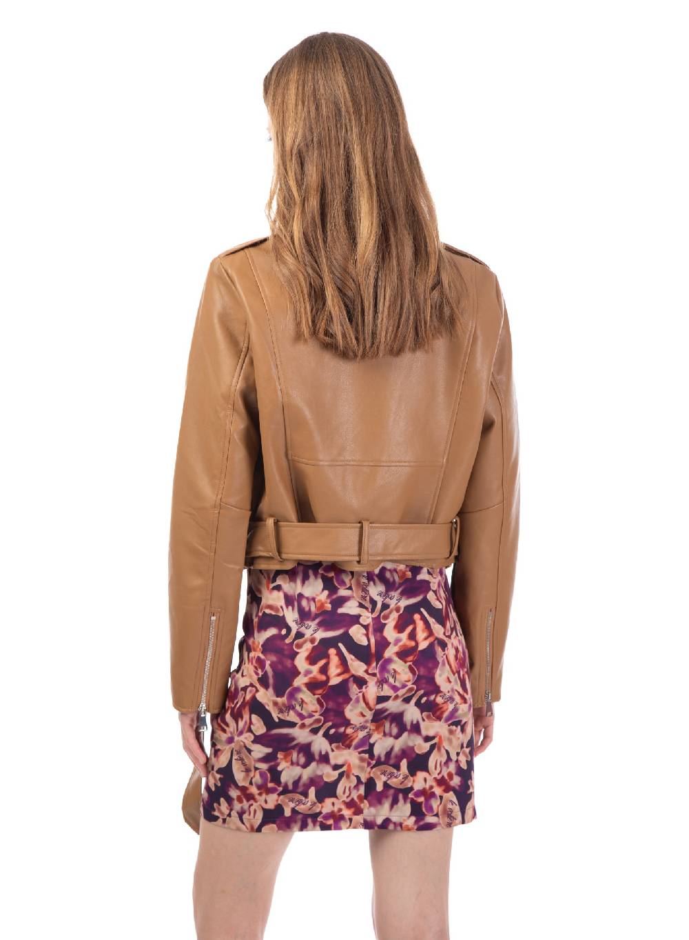 Le Volière Chiodo in ecopelle beige Offerte
