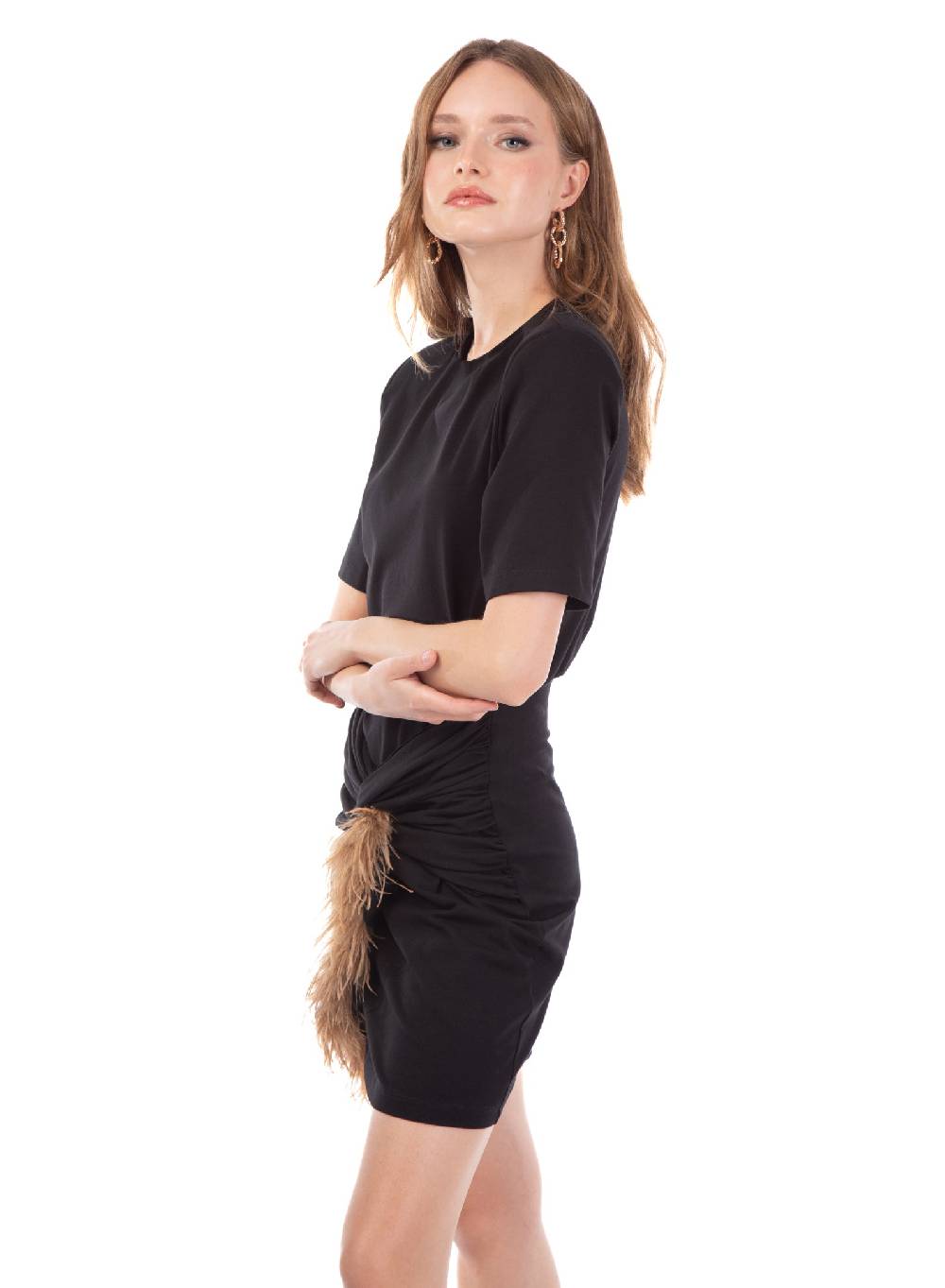 Le Volière Vestito in jersey con o senza piume Nuova