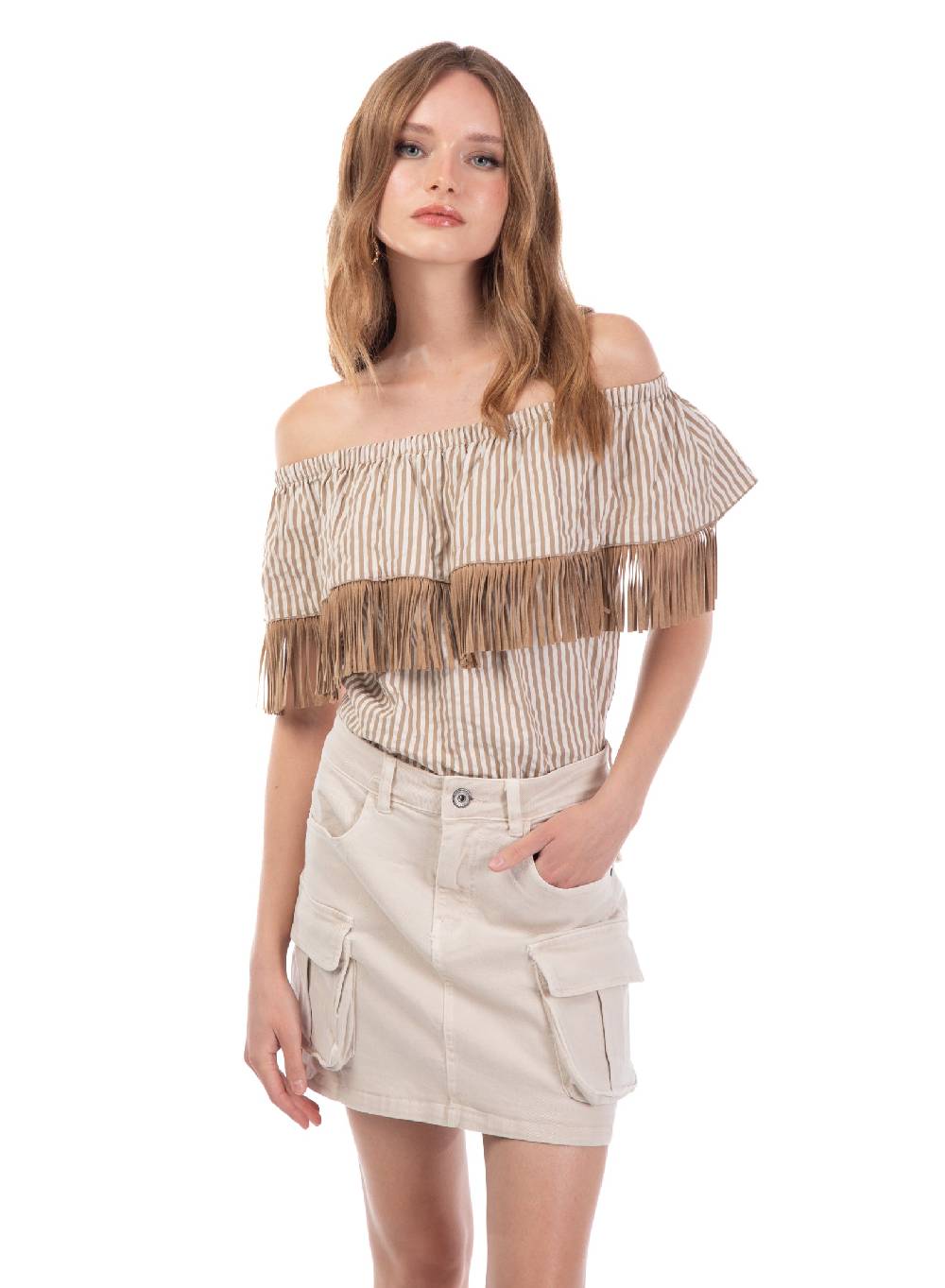 Le Volière Gonna cargo beige Italy