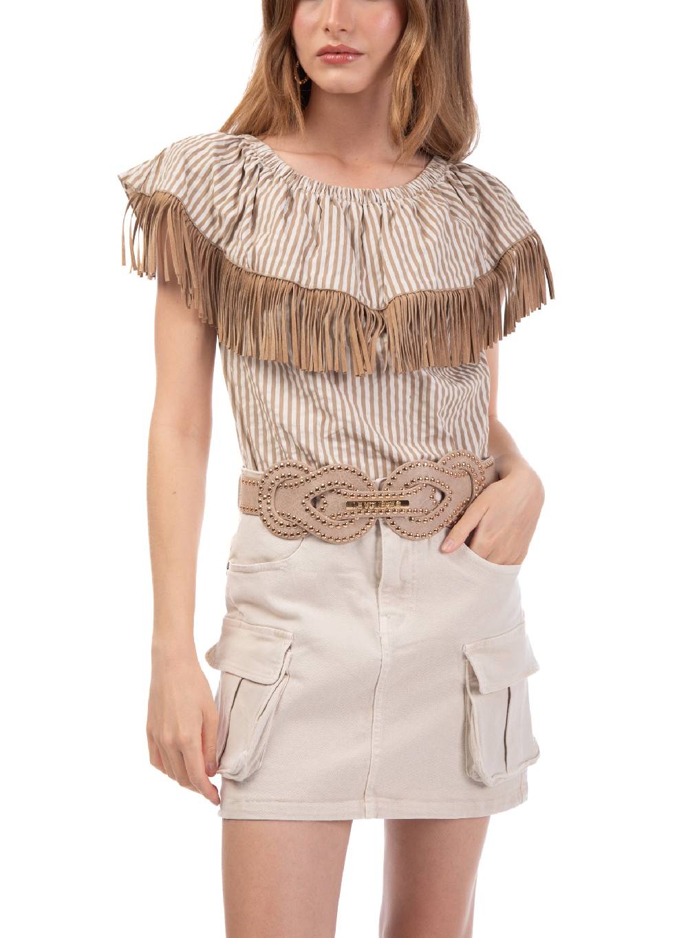 Le Volière Gonna cargo beige Italy