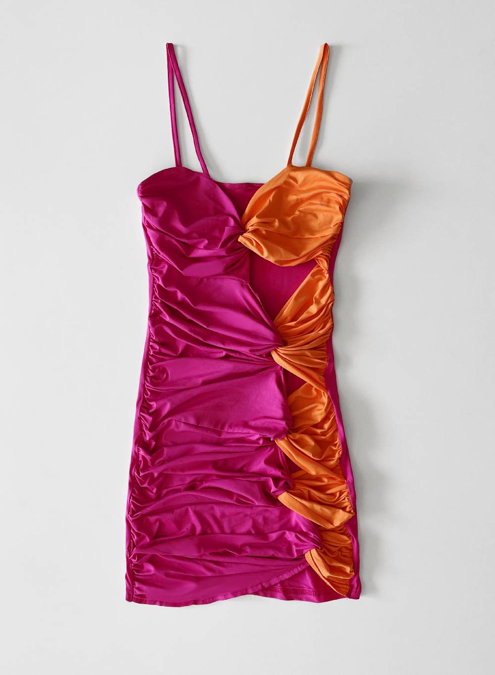 Le Volière BETHANY Vestito elasticizzato fucsia e arancione con fori Affare Del Giorno