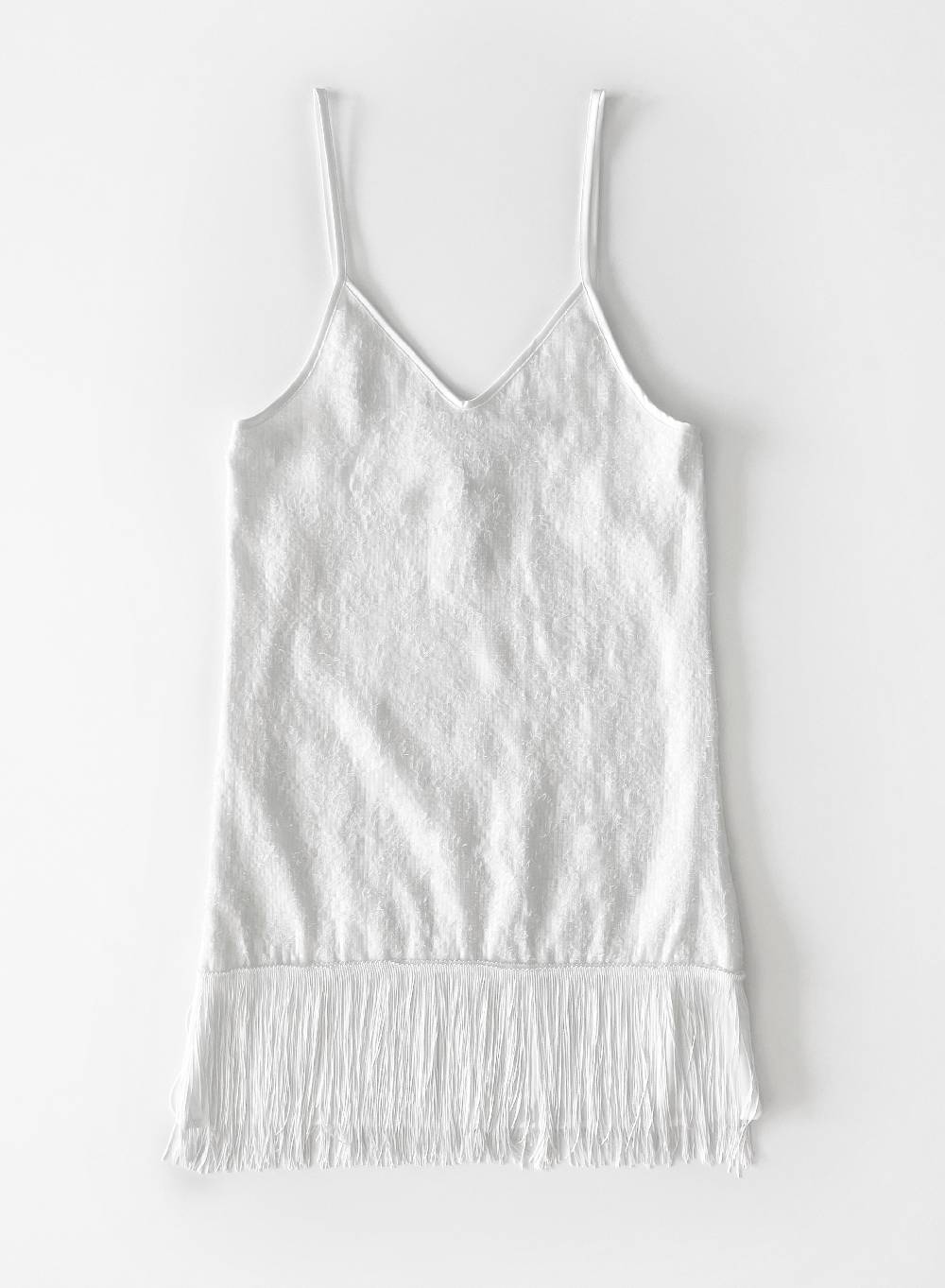 Le Volière MADISON Vestito di paillettes bianco con frange Novità