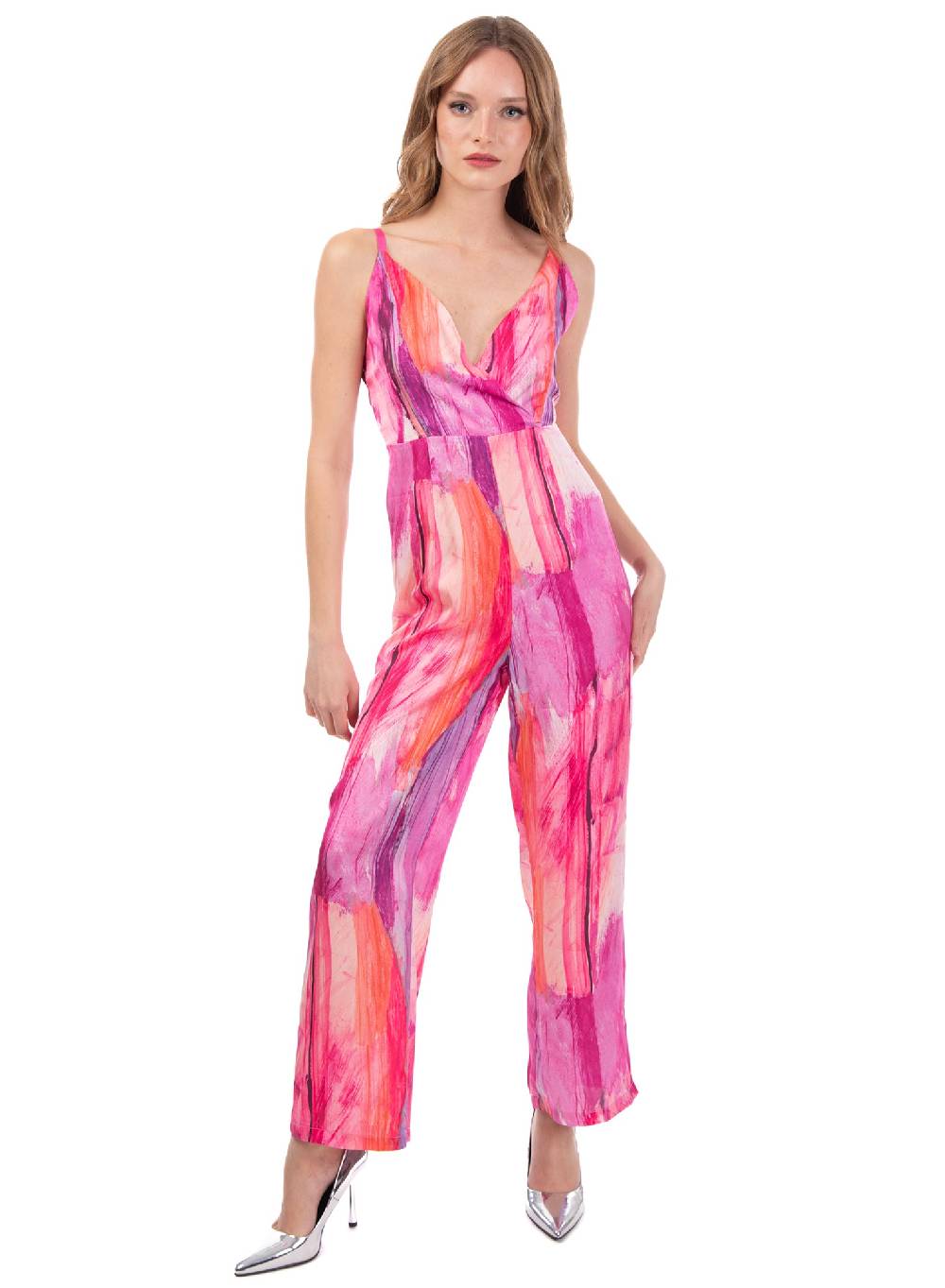 Le Volière Jumpsuit in fantasia fucsia Offerta