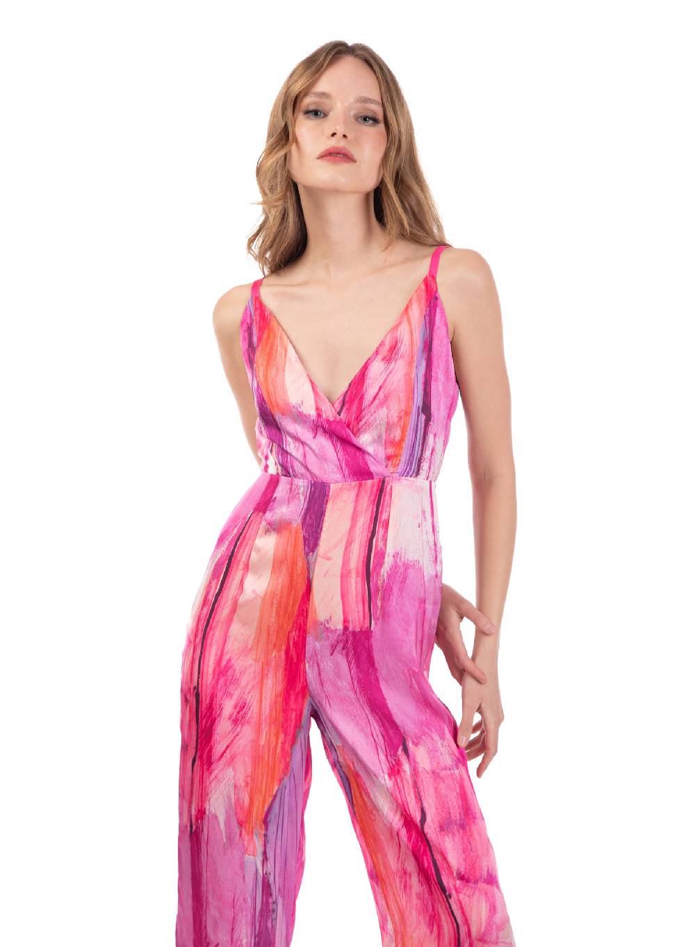 Le Volière Jumpsuit in fantasia fucsia Offerta