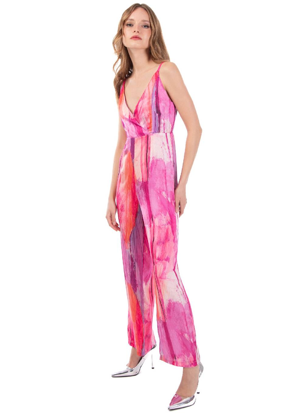 Le Volière Jumpsuit in fantasia fucsia Offerta