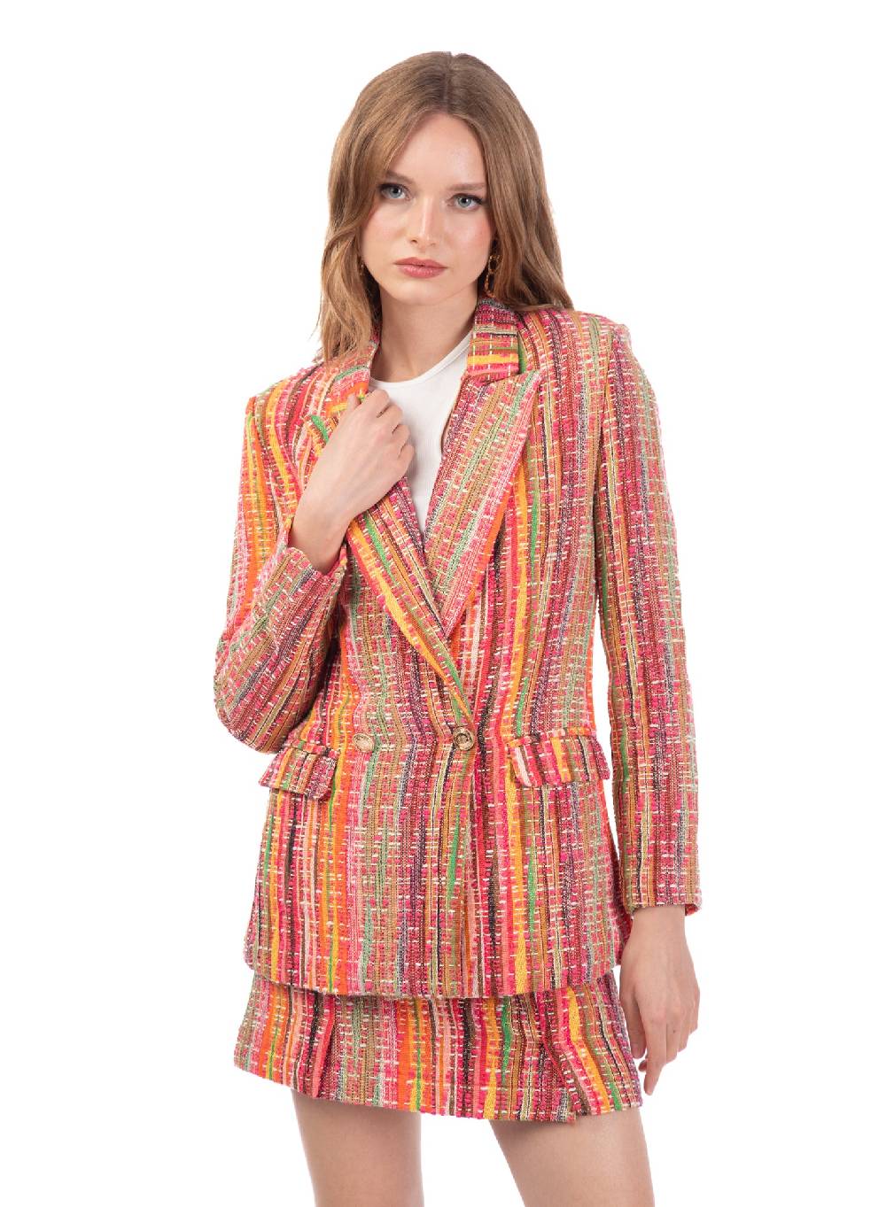 Le Volière Blazer in tweed multicolor Outlet