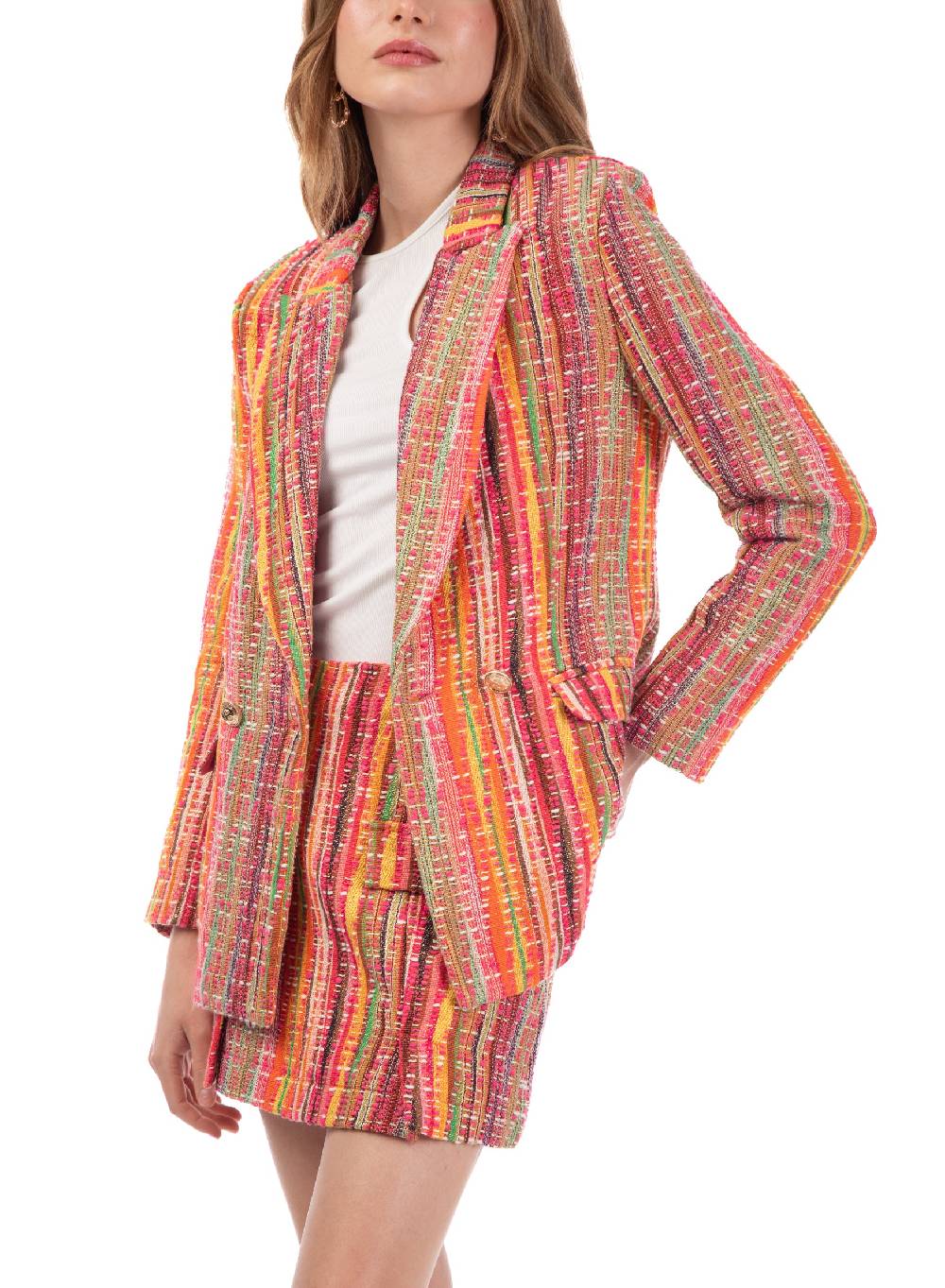 Le Volière Gonna in tweed multicolor In Vendita