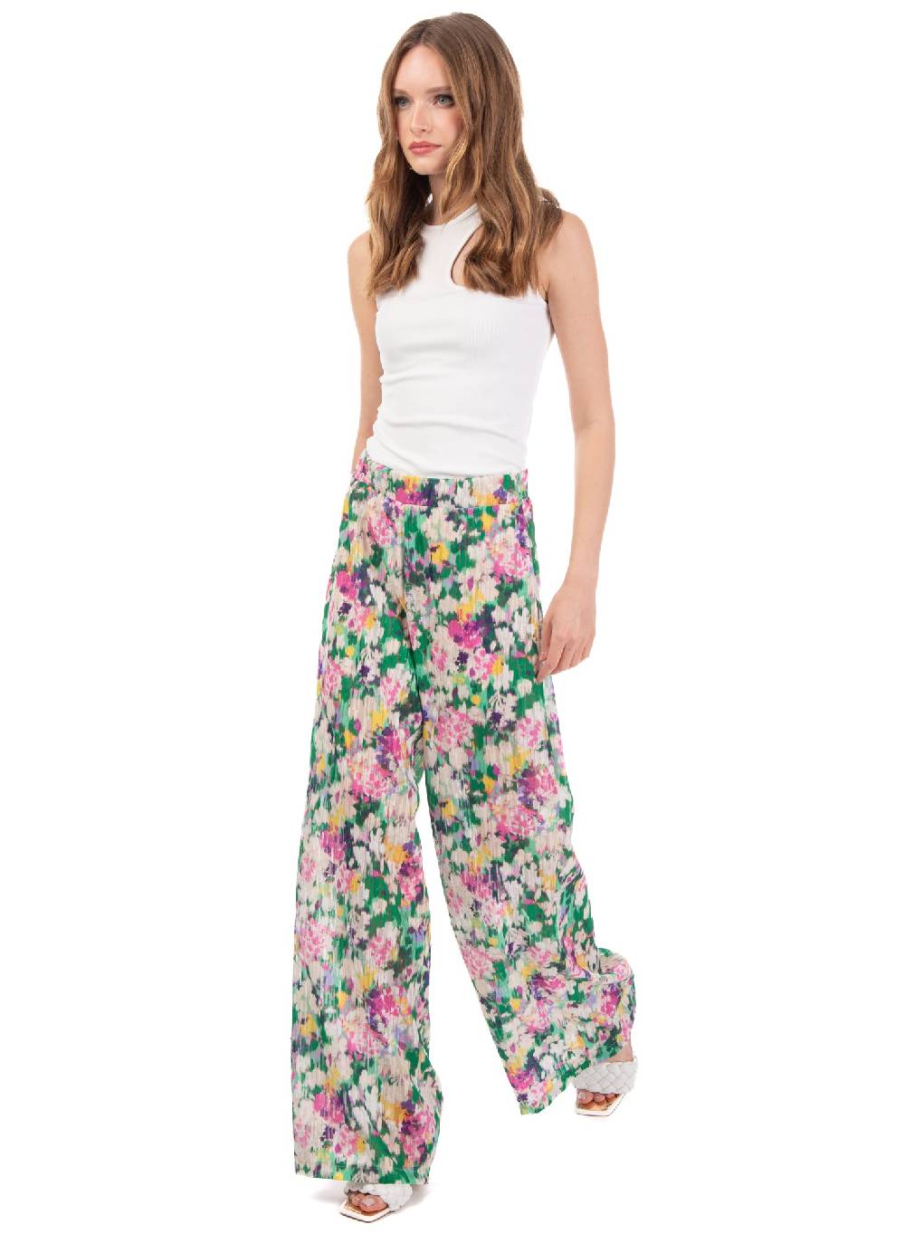 Le Volière Pantalone ampio floreale
