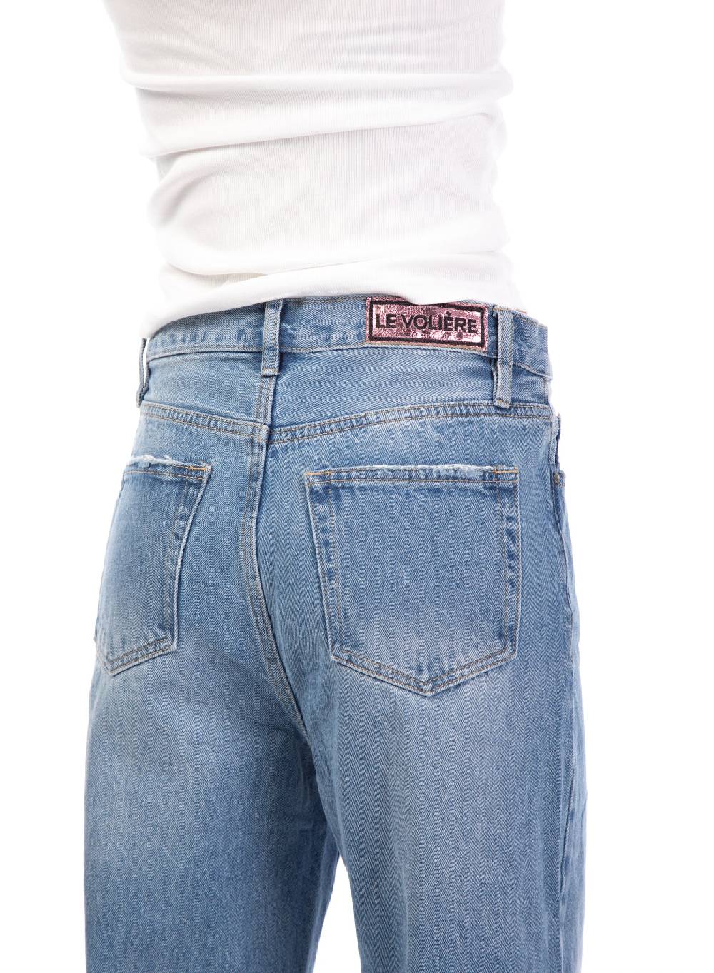 Le Volière Pantalone in denim con catene Negozio