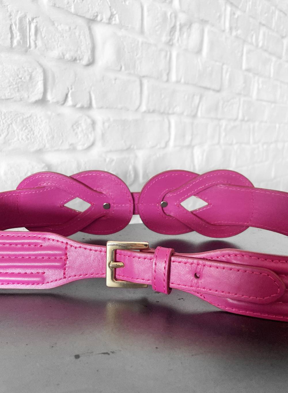 Le Volière Cintura fucsia con targhetta oro Promozione Limitata