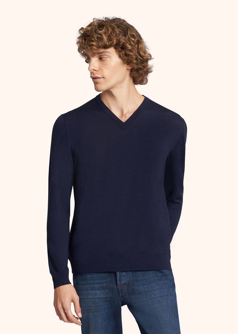 Kiton MAGLIA SCOLLO V LANA UK865K4 Pezzi Unici