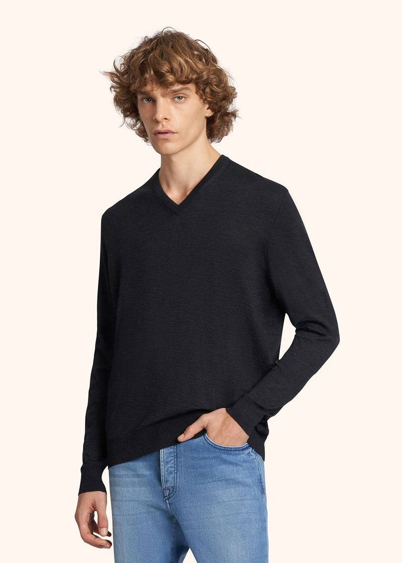 Kiton MAGLIA SCOLLO V LANA UK8651015 Soddisfazione Garantita