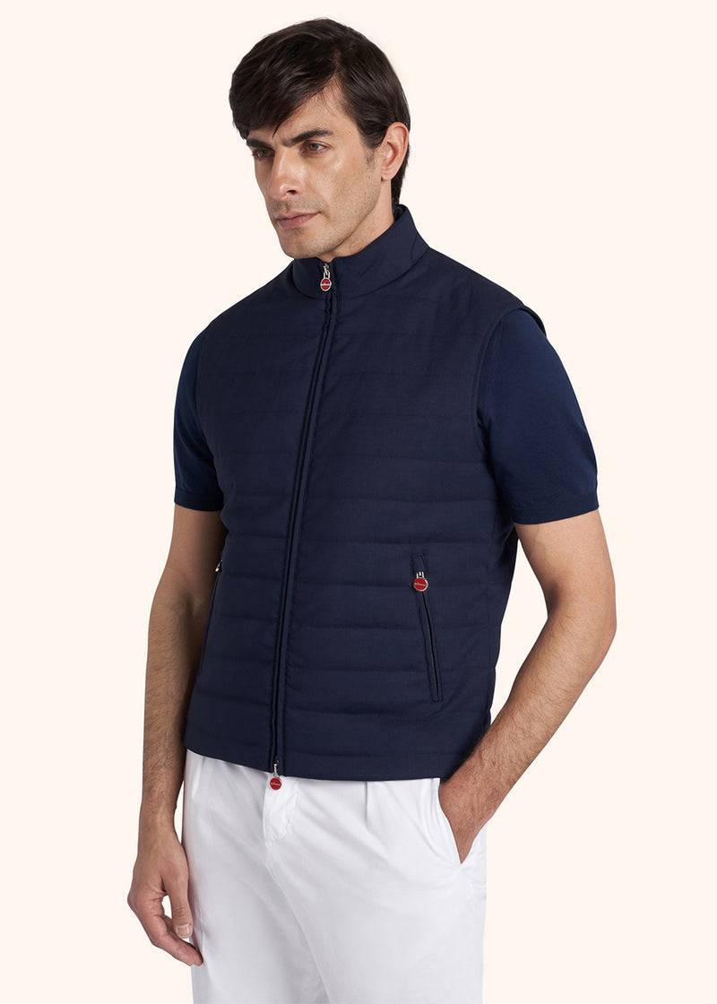 Kiton GIUBBOTTO SMANICATO LANA VERGINE UW1723K0638C05 Vendita Calda