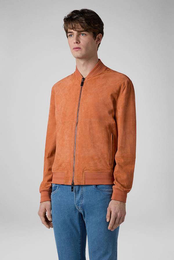 Lab. Pal Zileri Bomber in suede color albicocca Offerta speciale