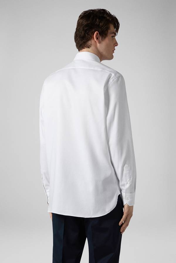 Lab. Pal Zileri Camicia bianca in cotone con micro struttura Nuovo