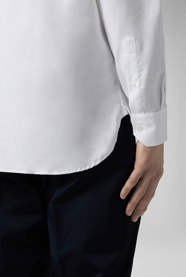 Lab. Pal Zileri Camicia bianca in cotone con micro struttura Nuovo