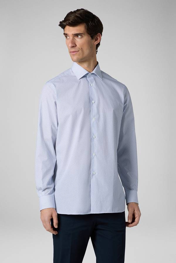Lab. Pal Zileri Camicia in puro cotone con stampa circolare Promozione Limitata
