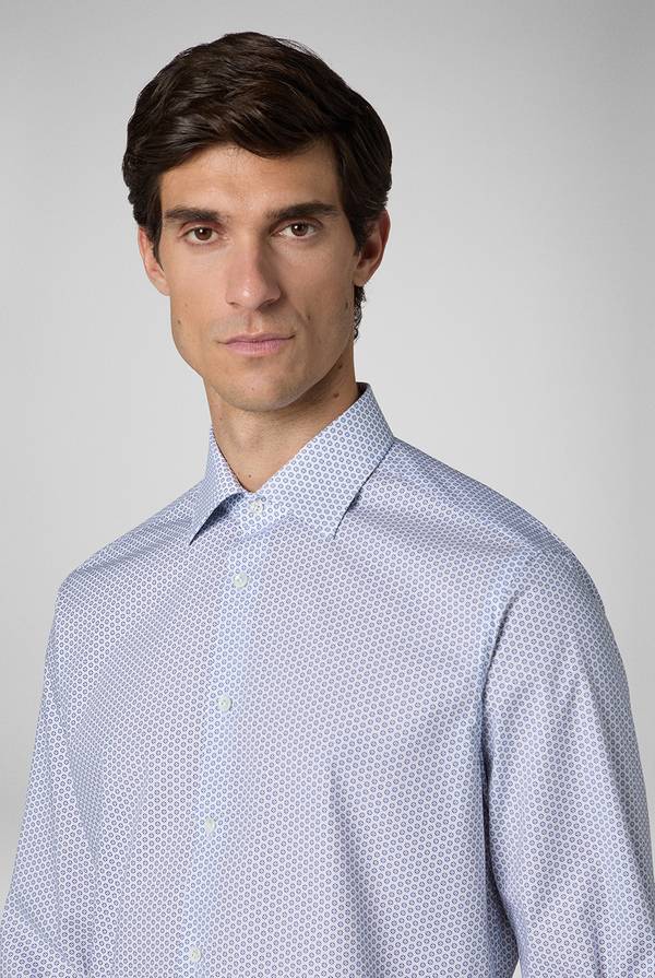 Lab. Pal Zileri Camicia in puro cotone con stampa circolare Promozione Limitata