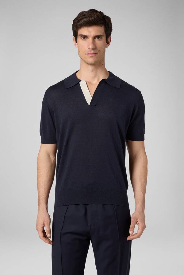 Lab. Pal Zileri Polo in maglia di lino e seta color senape Moda