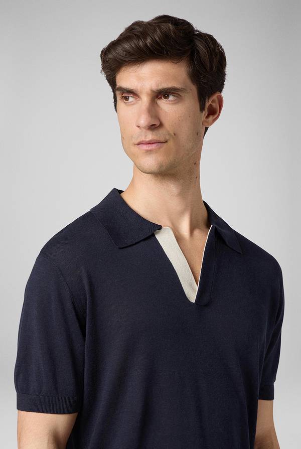 Lab. Pal Zileri Polo in maglia di lino e seta color senape Moda