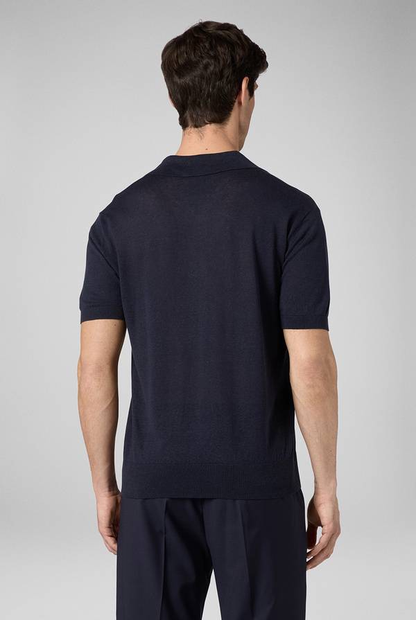 Lab. Pal Zileri Polo in maglia di lino e seta color senape Moda