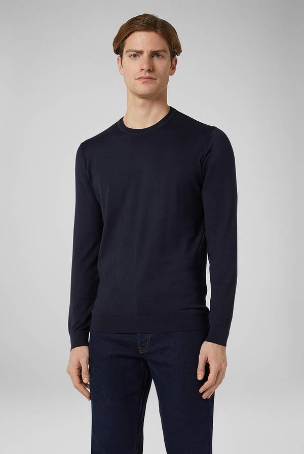 Lab. Pal Zileri Girocollo in maglia con dettagli verde laguna Vendita