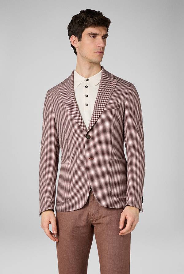 Lab. Pal Zileri Giacca Effortless in jersey con motivo pied de poule Saldi Di Fabbrica