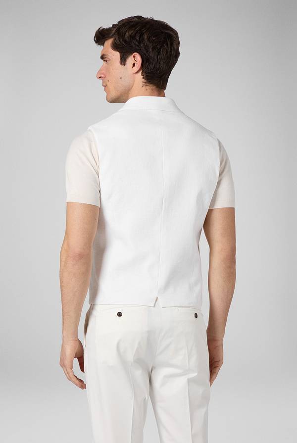 Lab. Pal Zileri Gilet doppiopetto bianco con macro bottoni Italia