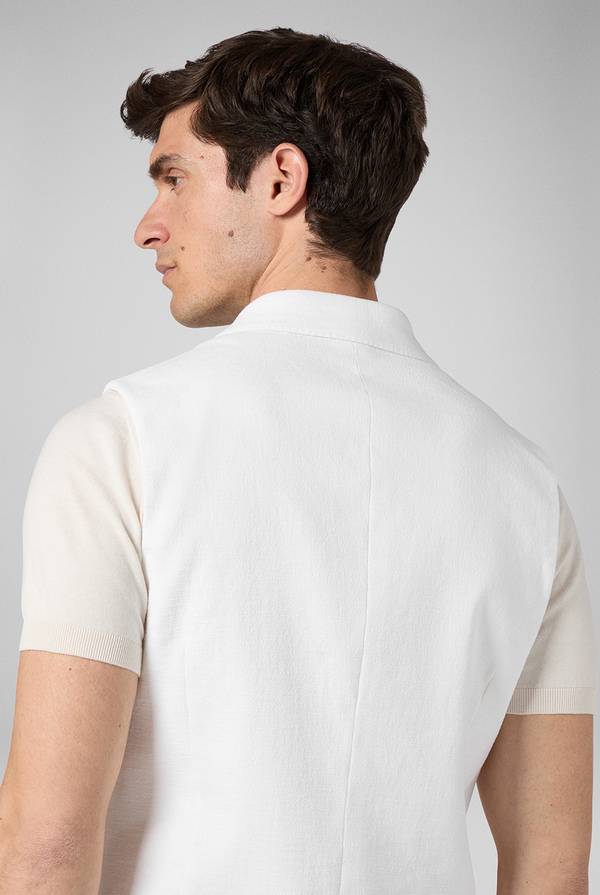 Lab. Pal Zileri Gilet doppiopetto bianco con macro bottoni Italia
