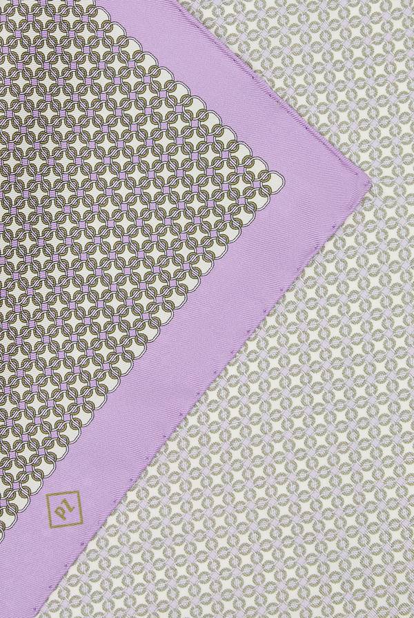 Lab. Pal Zileri Pochette in seta stampata con piping a contrasto Convenienza