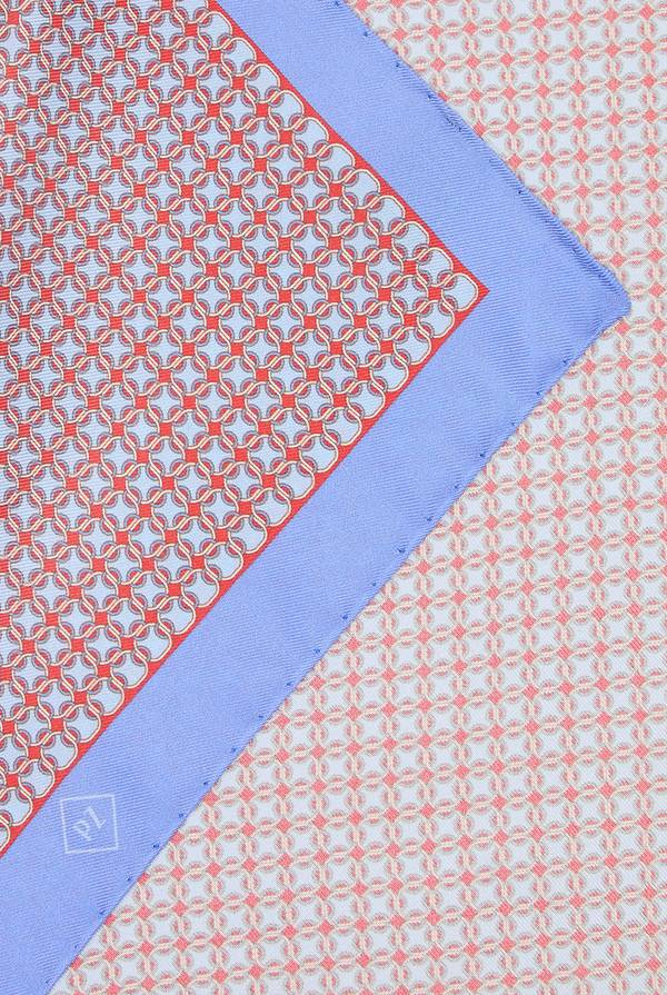 Lab. Pal Zileri Pochette in seta stampata con piping a contrasto Novità