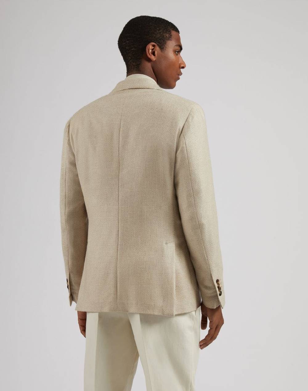 Lardini Giacca special line beige monopetto in cashmere e seta Vendita Calda
