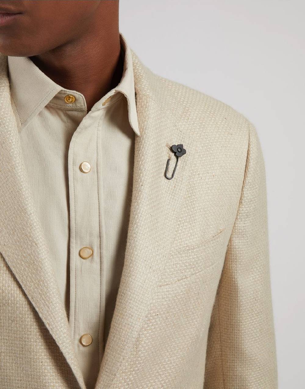 Lardini Giacca special line beige monopetto in cashmere e seta Vendita Calda