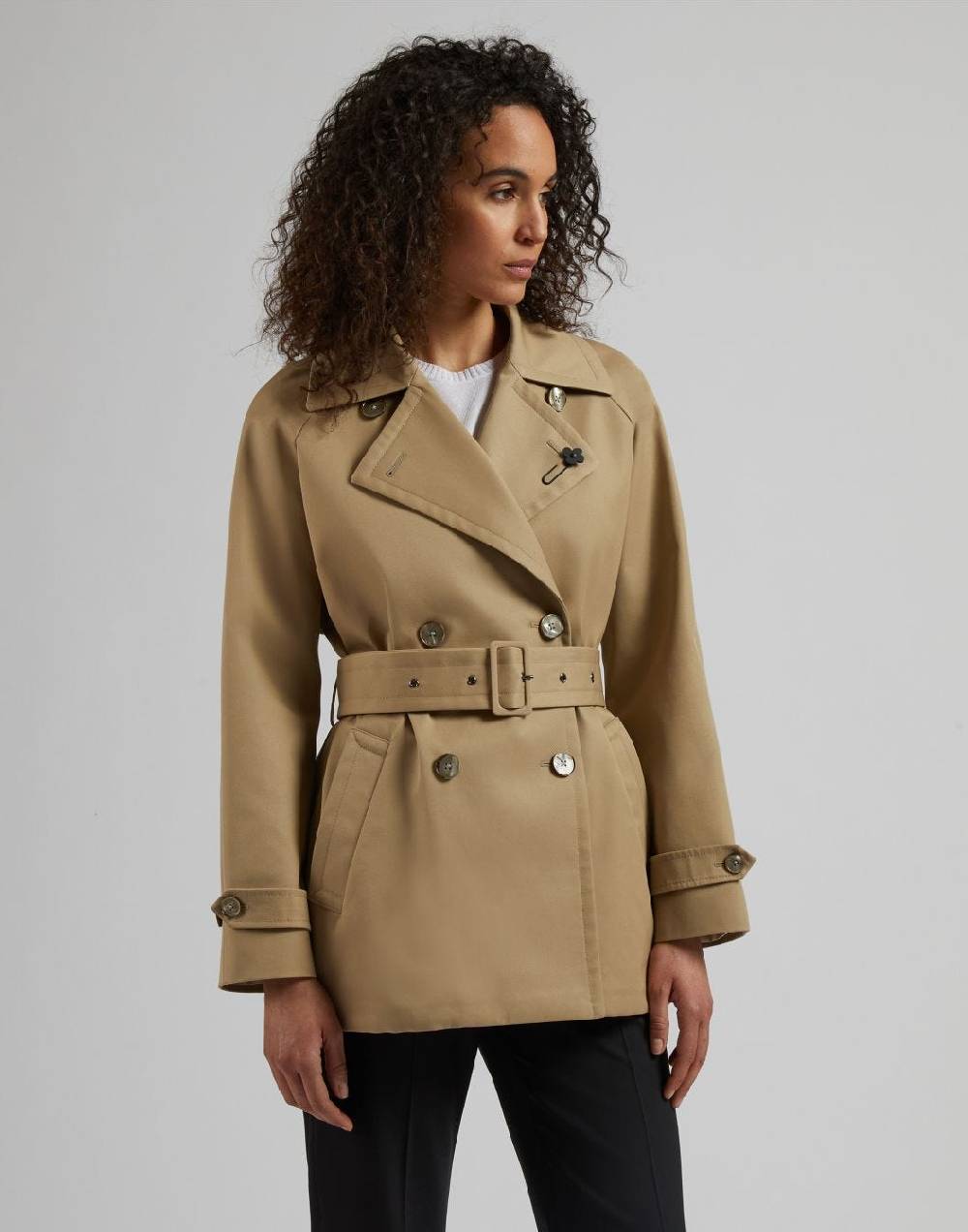 Lardini Trench corto doppiopetto beige water-repellent In Saldo