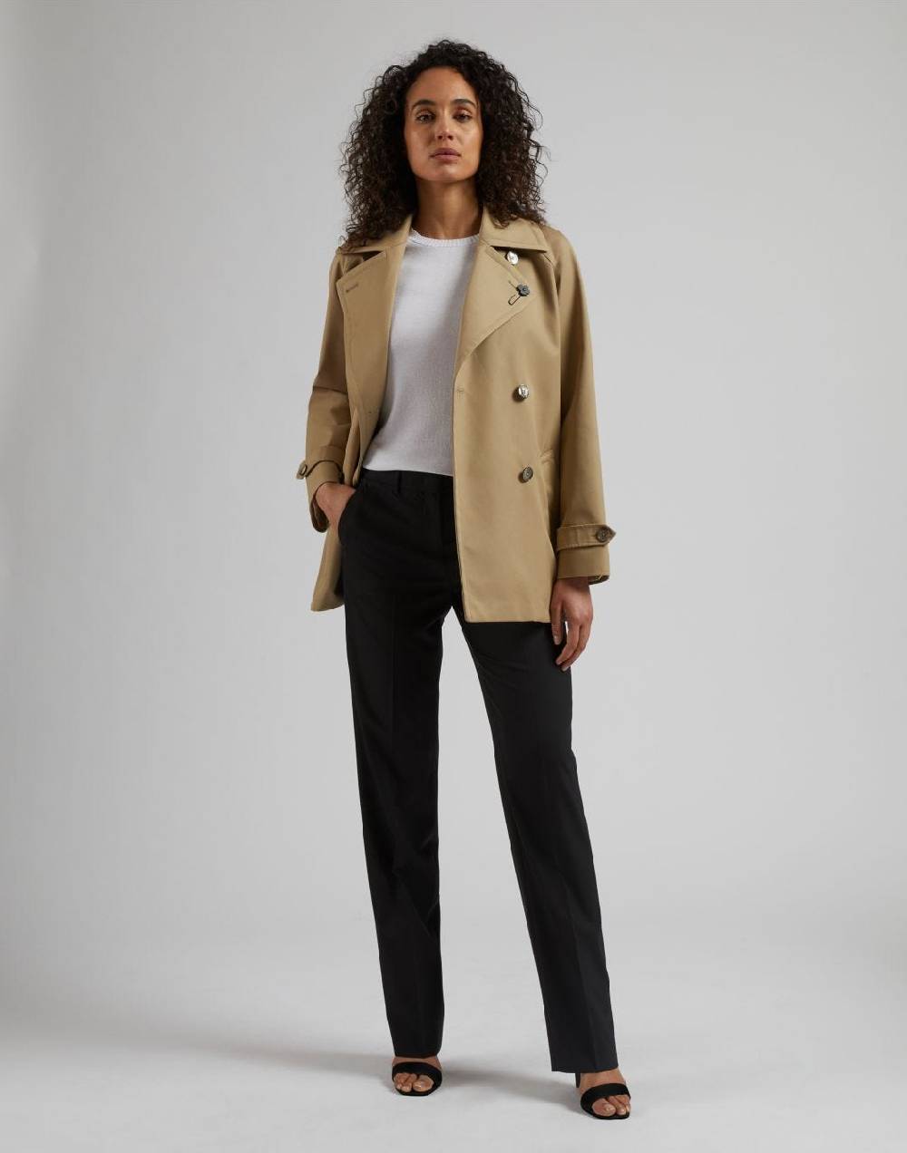 Lardini Trench corto doppiopetto beige water-repellent In Saldo